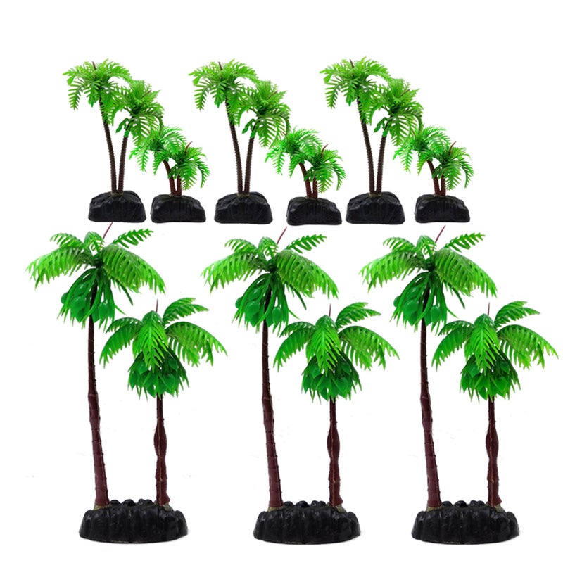 M2cbridge Plastic Coco Tree Aquarium Coconut Plants Palm Tree for Fish Tank Aquarium Decor ï¼ˆ9pcsï¼‰ - Image 2